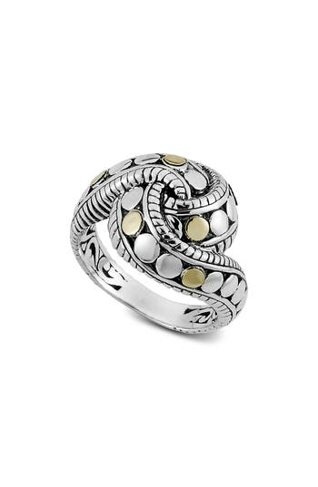 Shop Samuel B. 18k Yellow Gold & Sterling Silver Knot Ring In Silver/gold