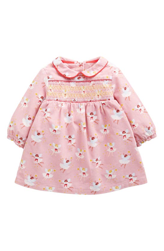 Mini Boden Babies' Fairy Print Cotton Corduroy Dress In Boto Pink Fairies