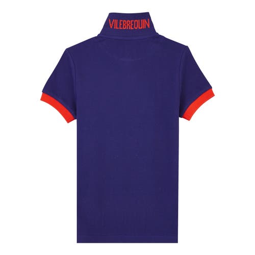 Vilebrequin Kids' Cotton Solid Polo In Minuit