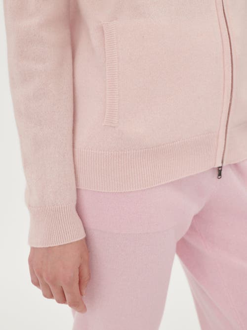 Shop Gobi Cashmere Full-zip Cashmere Cardigan In Rosewater