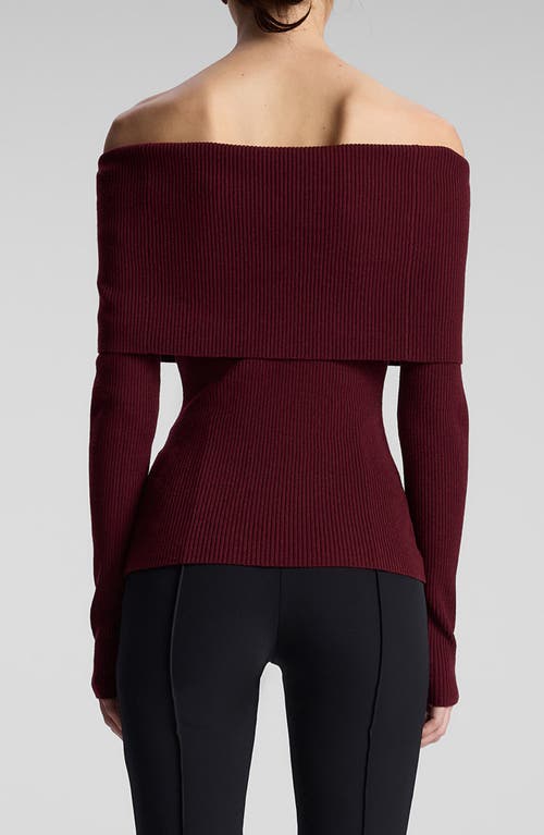 Shop A.l.c . Evelyn Off The Shoulder Merino Wool Blend Sweater In Burgundy