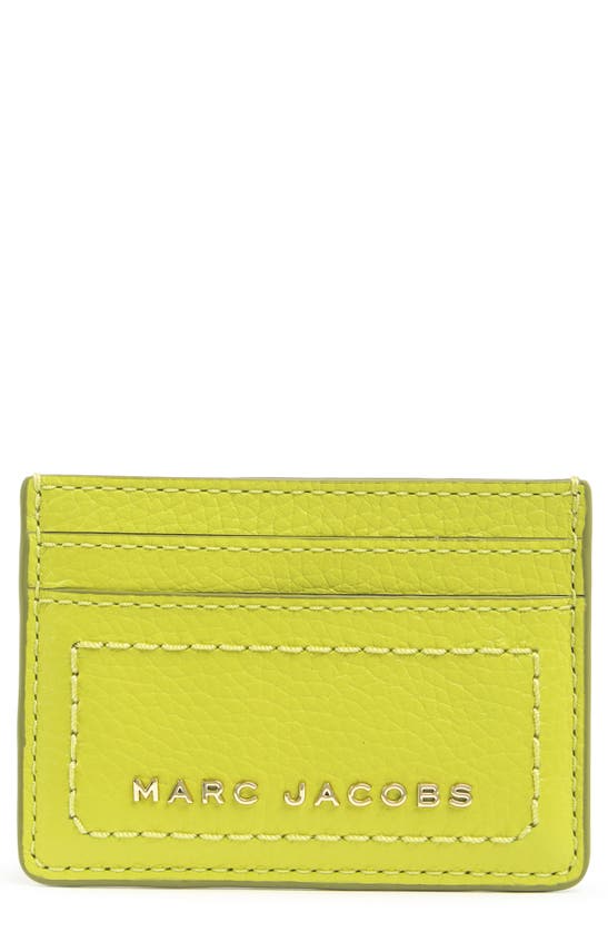 Marc Jacobs Leather Card Case In Green Oasis