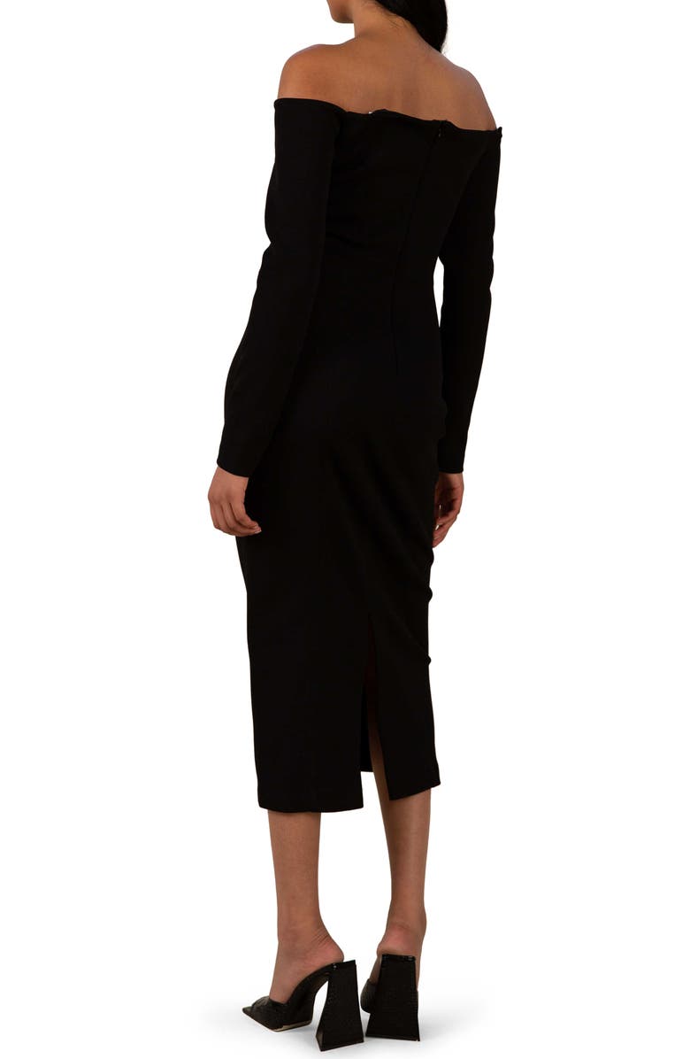 MISHA Camilina Off the Shoulder Long Sleeve Cocktail Dress, Alternate, color, 