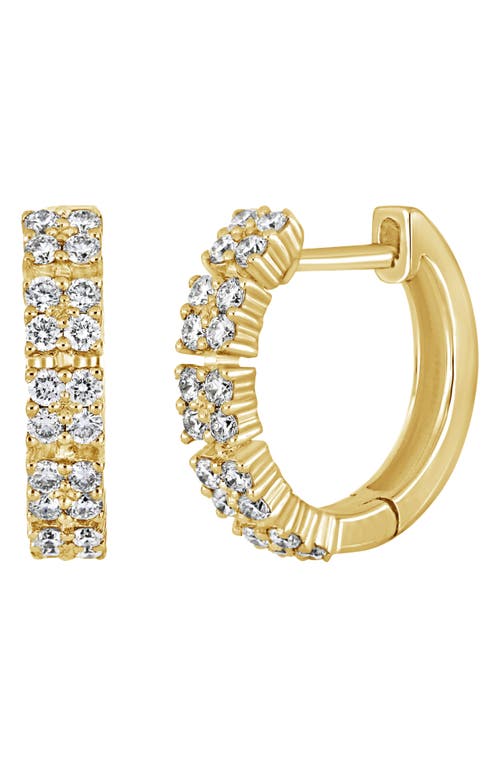 Diamond Huggie Hoop Earrings in 18K Yellow Gold
