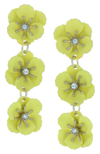 Shop Olivia Welles Flower Drop Earrings In Gold/yellow