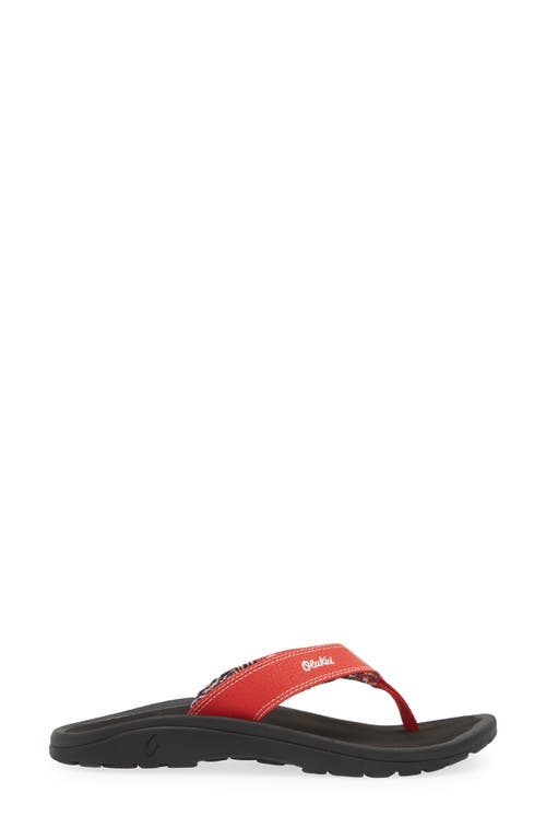 Shop Olukai Ohana Flip Flop In Red Lava/black