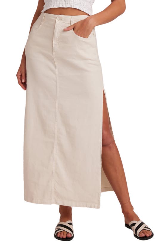 Shop Bella Dahl Indigo Side Slit Linen Blend Maxi Skirt In Samba Sand