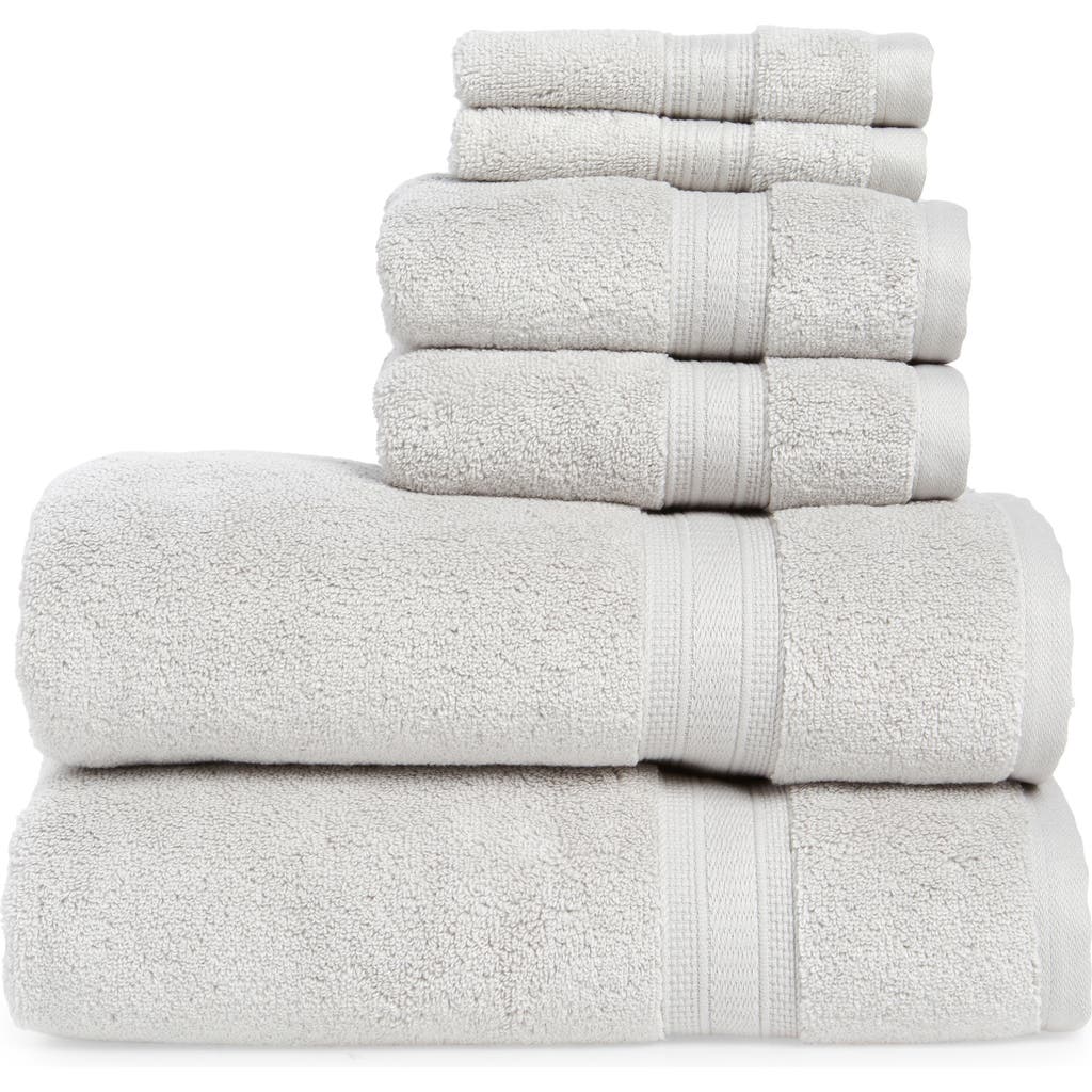 Nordstrom Rack 6-piece Zero Twist Bath Towel Set In Grey Vapor