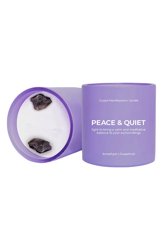 Shop Jill & Ally Peace & Quiet Amethyst Crystal Intention Candle In Purple
