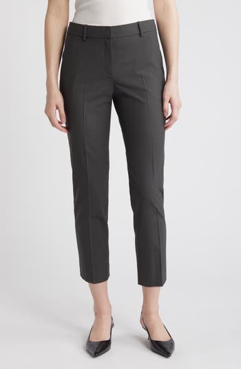 Theory Slim Fit Stretch Wool Crop Pants