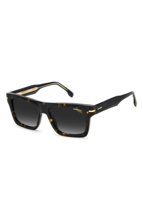 Carrera Eyewear 54mm Rectangular Sunglasses In Havana/grey Shaded