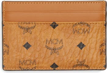 MCM Small Coin Purse in Monogram Canvas and Grain Leather Trim