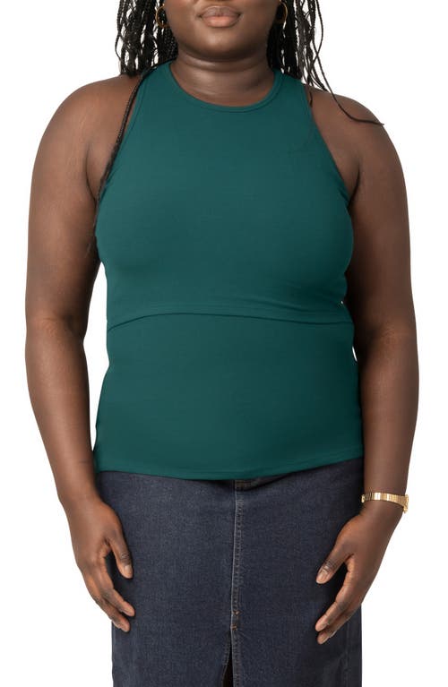 Shop Kindred Bravely Racerback Maternity/nursing Tank In Evergreen