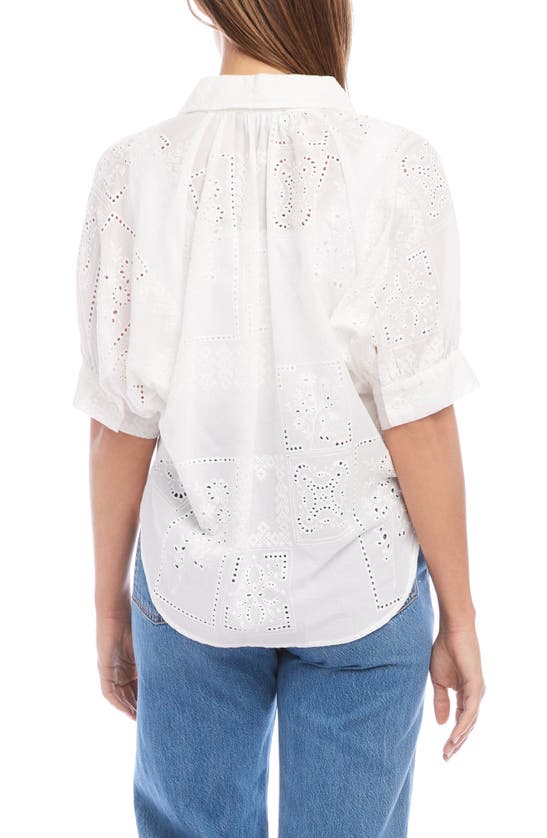 Fifteen Twenty Eyelet Cotton Button-up Shirt In Off White | ModeSens