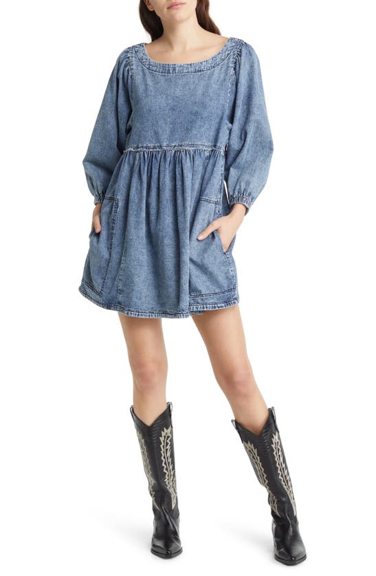 Free People Robe Courte Get Obsessed En Denim In Acid Light