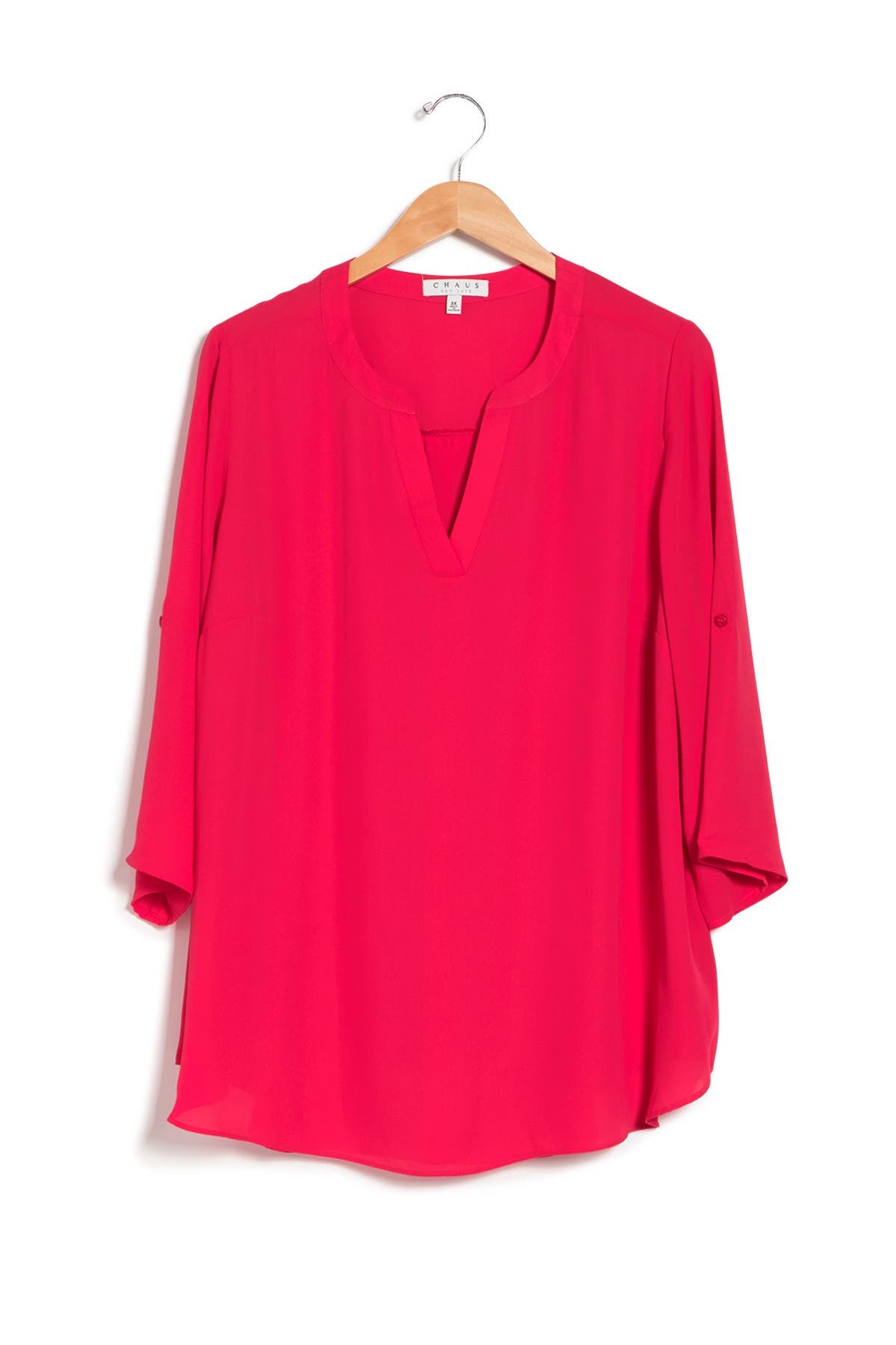 chaus split neck blouse