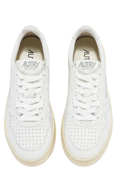 Shop Autry Medalist Low Sneaker In Goat/goat White