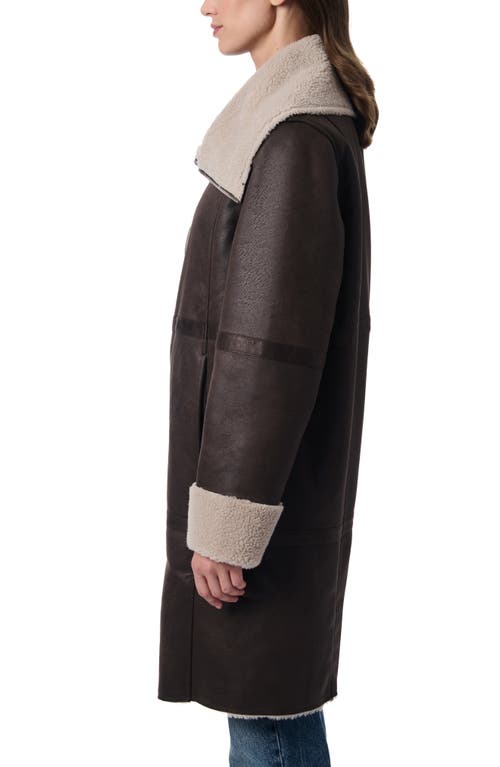 BERNARDO BERNARDO FAUX LEATHER & FAUX FUR REVERSIBLE COAT 