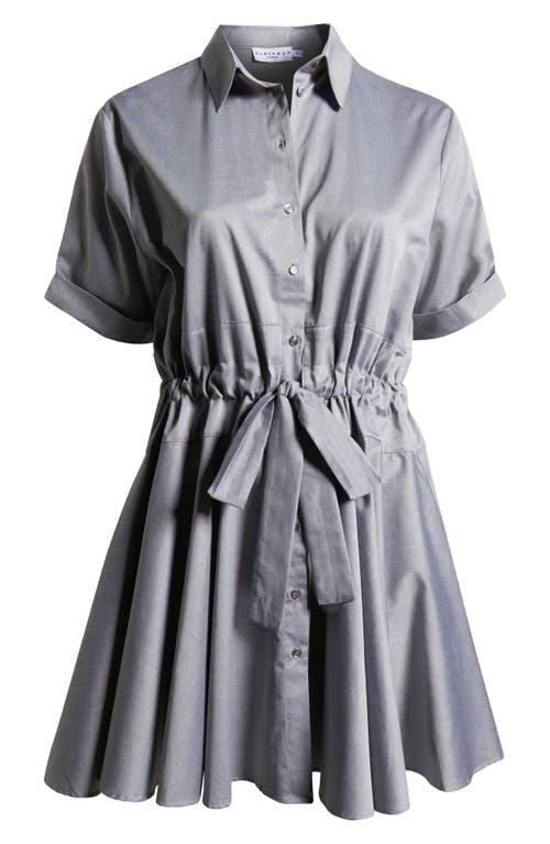 Shop Harshman Meadow Drawstring Waist Shirtdress In Grey