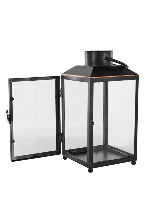 Ginger Birch Studio Black Metal Candle Lantern In Black