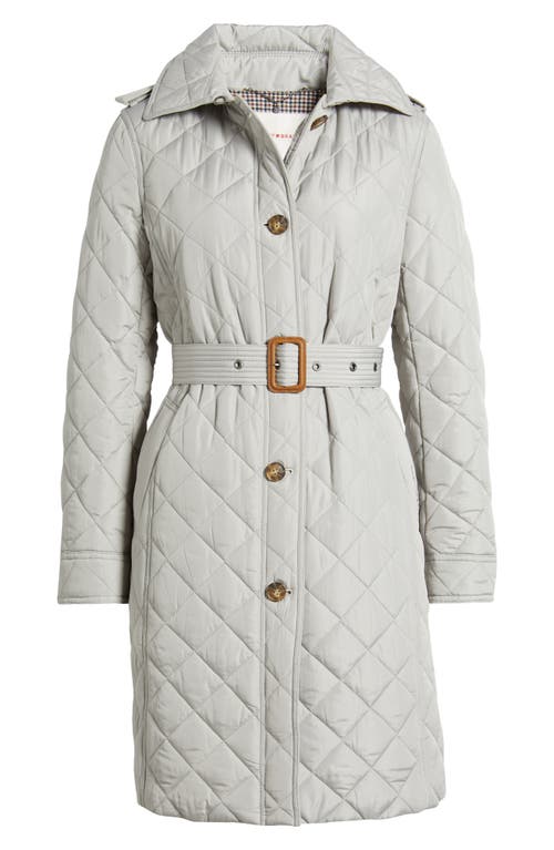 Shop Lucky Brand Quilted Belted Trench In Stone