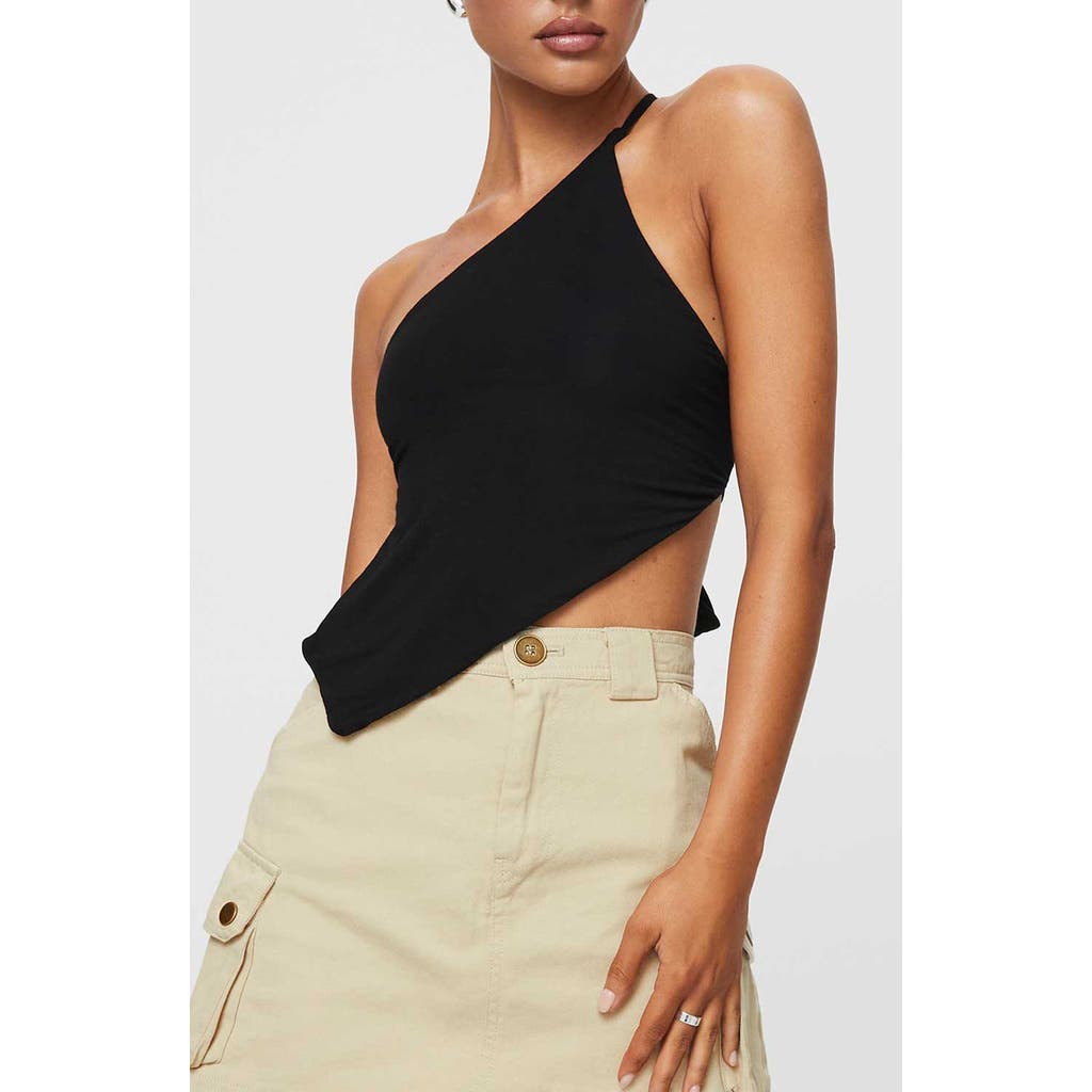 Princess Polly Talfourd One-shoulder Asymmetric Top In Black