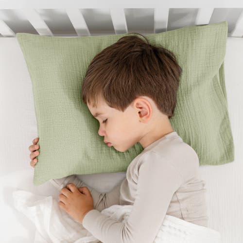 Comfy Cubs Toddler Pillow With Soft Muslin Pillowcase, Pack Of 2 In Sage