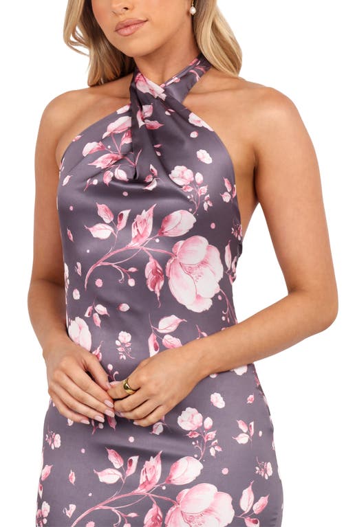 Petal And Pup Petal & Pup Mila Floral Print Halter Dress In Gray