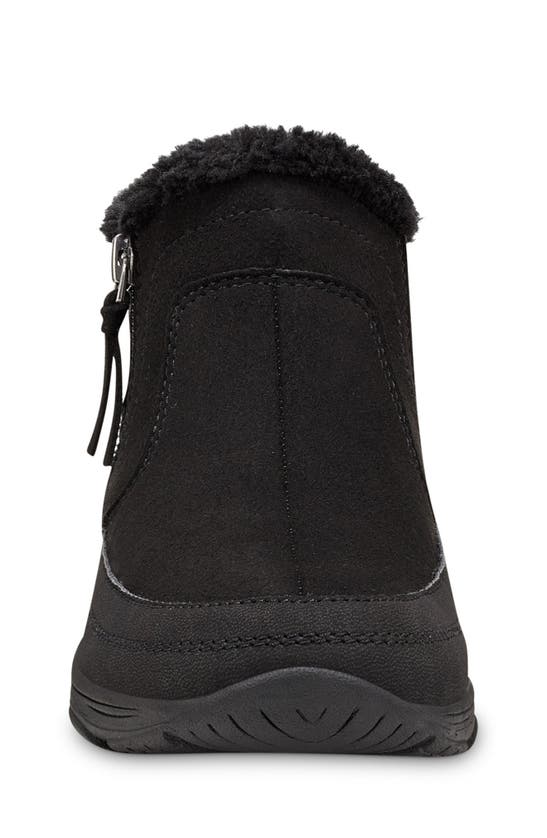 Easy Spirit Verry Faux Shearling Zip Bootie In Black