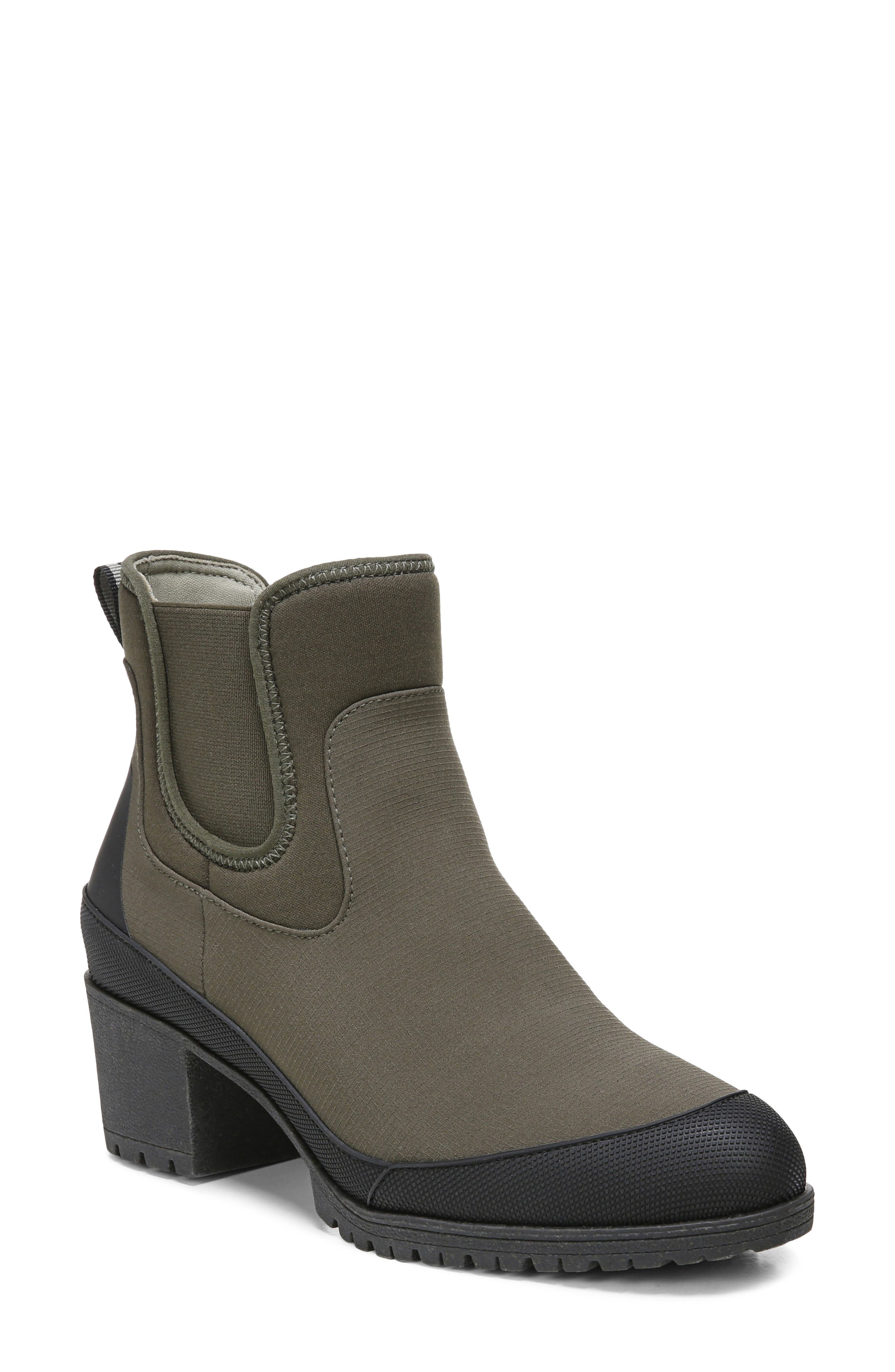dr scholl's black leather booties