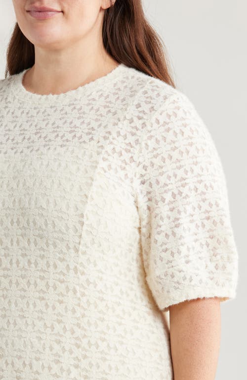 Shop Treasure & Bond Brushed Lace Dress In Ivory Dove