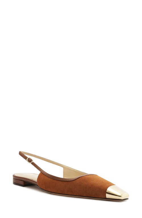 Alexandre Birman Olivia Cap Toe Slingback Flat Espresso/Light Gold at Nordstrom,