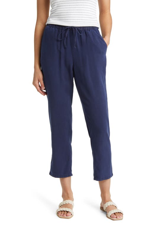 caslon(r) Drawstring Crop Pants in Navy Peacoat