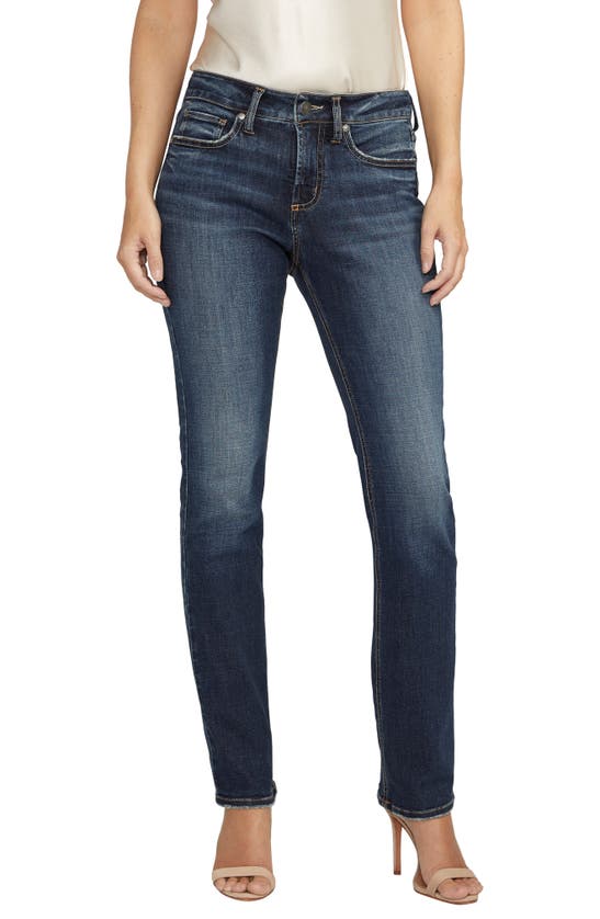 Shop Silver Jeans Co. Suki Curvy Mid Rise Straight Leg Jeans In Indigo