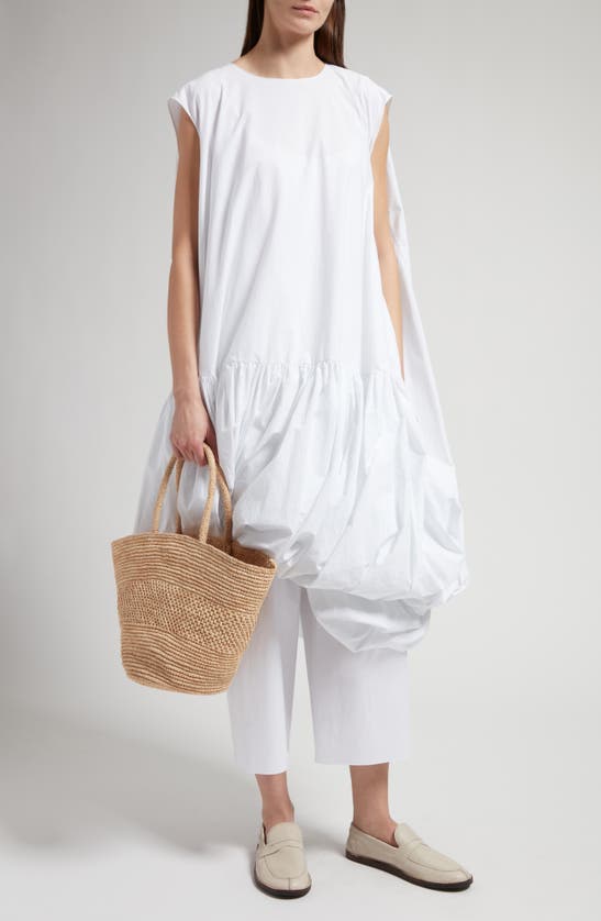 Shop The Row Tadao Bubble Hem Cotton Dress In Off White