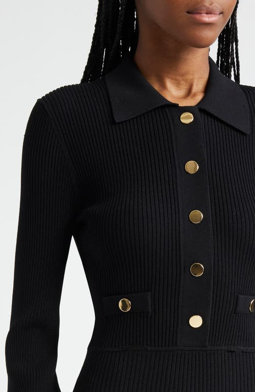 Shop Veronica Beard Lauper Long Sleeve Sweater Dress In Black