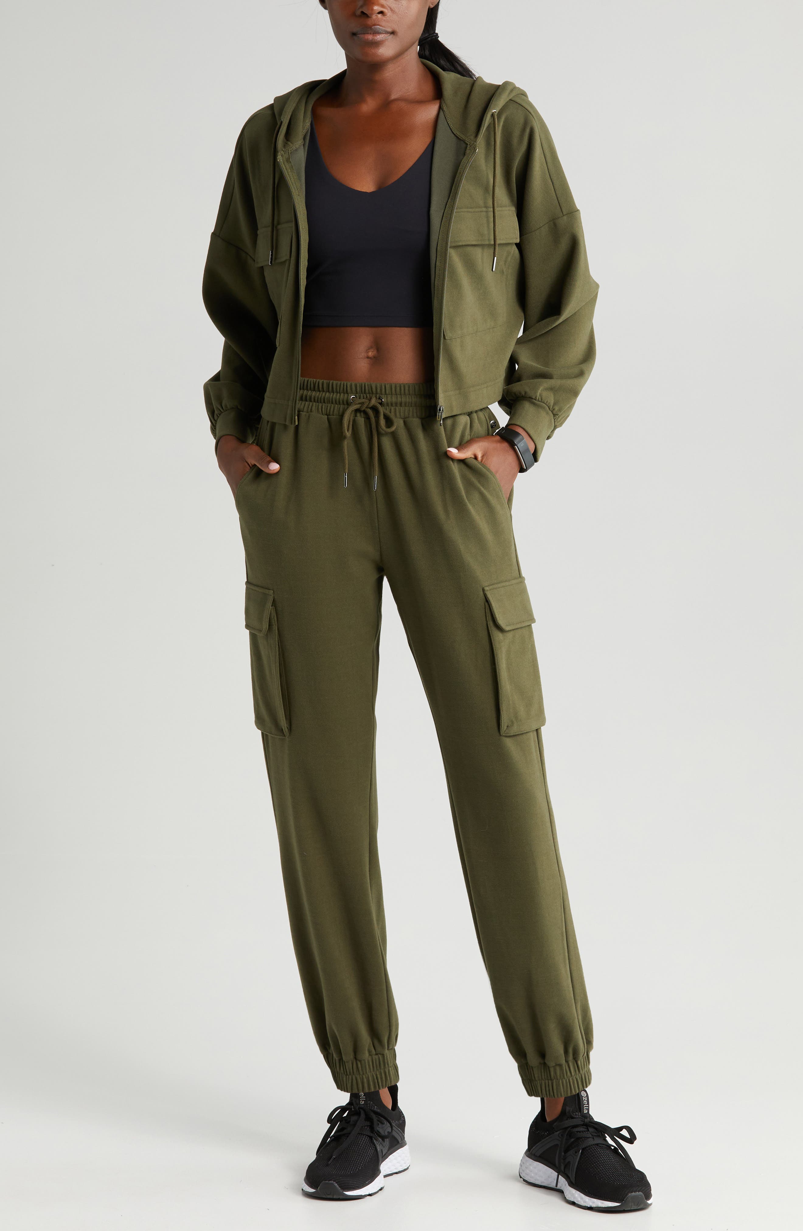 zella Cozy Utility Joggers in Olive Night Smart Closet