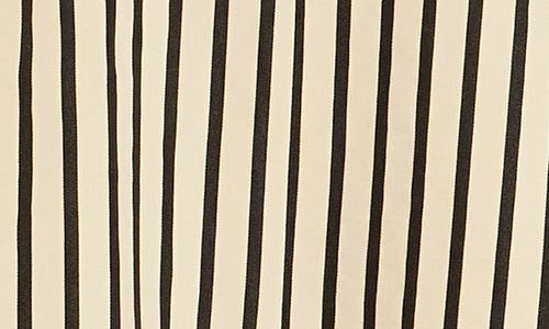 English Factory Stripe Three-quarter Sleeve Dress In Beige/black