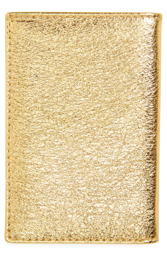 Shop Comme Des Garçons Metallic Leather Card Holder In Gold