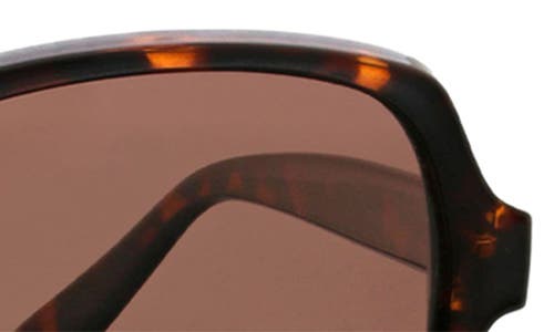 Oscar De La Renta Angled Modern 58mm Square Polarized Sunglasses In Tortoise