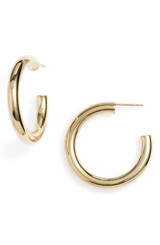Shop Adinas Jewels Adina's Jewels Hollow Hoop Earrings In Gold