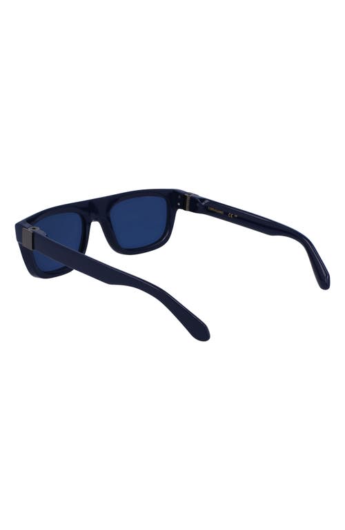 Shop Ferragamo Prisma 56mm Square Sunglasses In Blue Navy