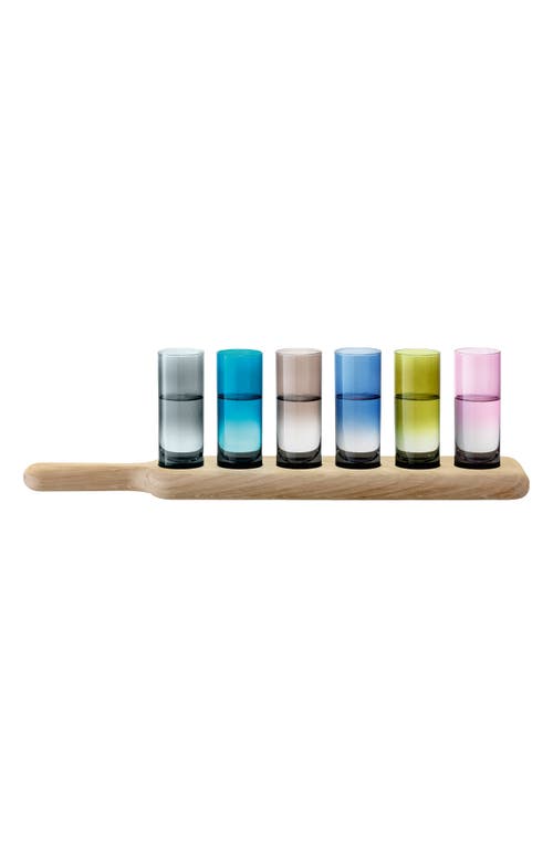 Lsa Paddle Shot Set In Beige/blue Multi