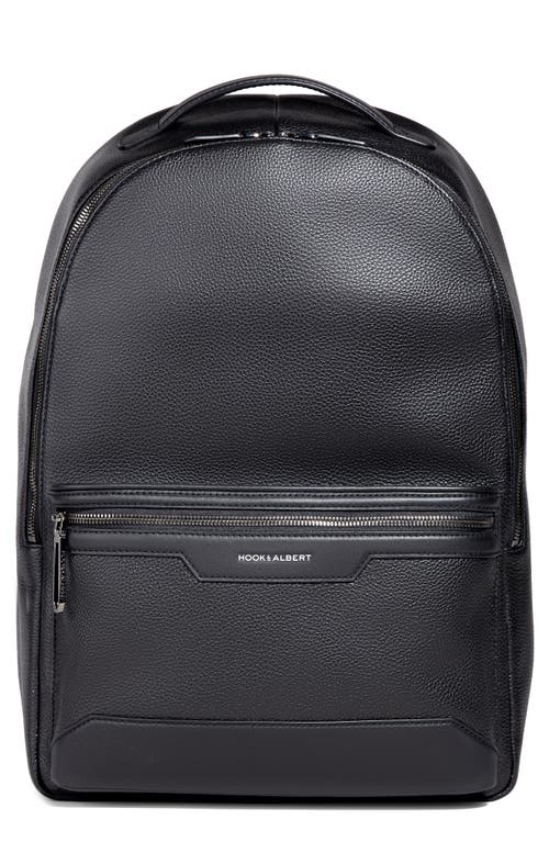 hook + ALBERT Leather Backpack in Black