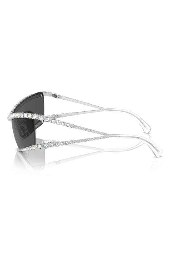 Shop Swarovski 33mm Irregular Sunglasses In Silver