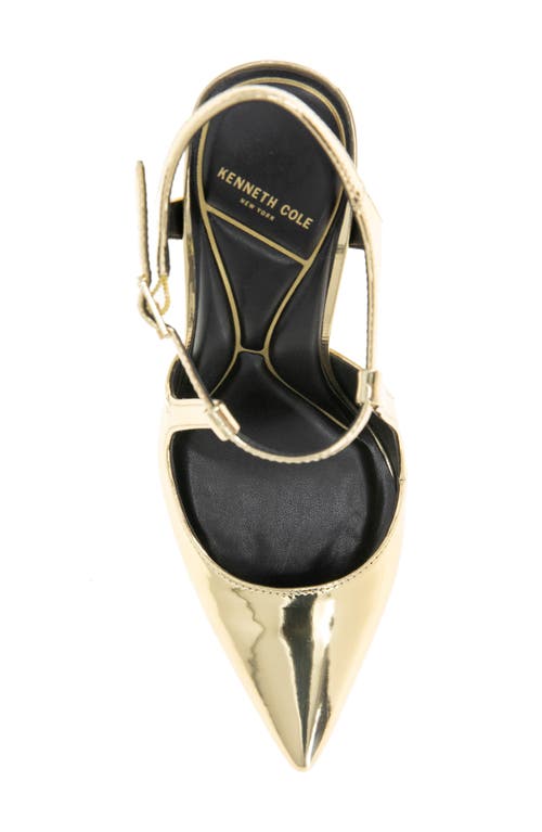 Kenneth Cole Romi Ankle Strap Pointed Toe Pump In Gold