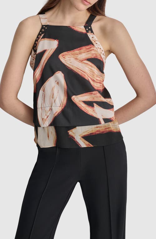 DKNY Abstract Print Sleeveless Top Wavering Leaf at Nordstrom,