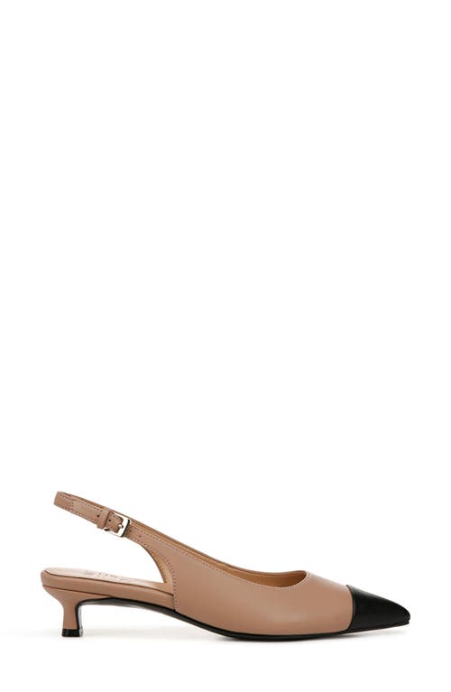 Naturalizer Gazing Kitten Heel Slingbacks In Taupe Faux Leather