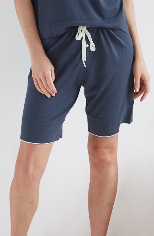 Shop Oyun Tie Waist Sleep Shorts In Cadet