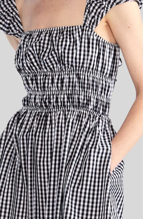 Shop Cynthia Rowley Bodrum Back Tie Dress In Black White Gingham